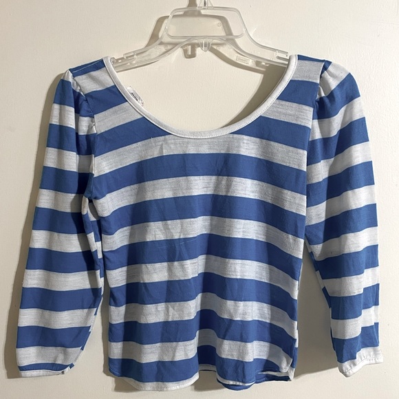 Vintage Blue & White Striped Blouse - Picture 2 of 4
